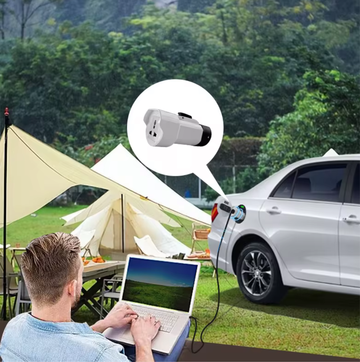 Smart V2L VTL Type 2 Vehicle to load Discharger Adapter for 2025 MG 4 EV, ZS EV, BYD Electric Vehicle Small , portable