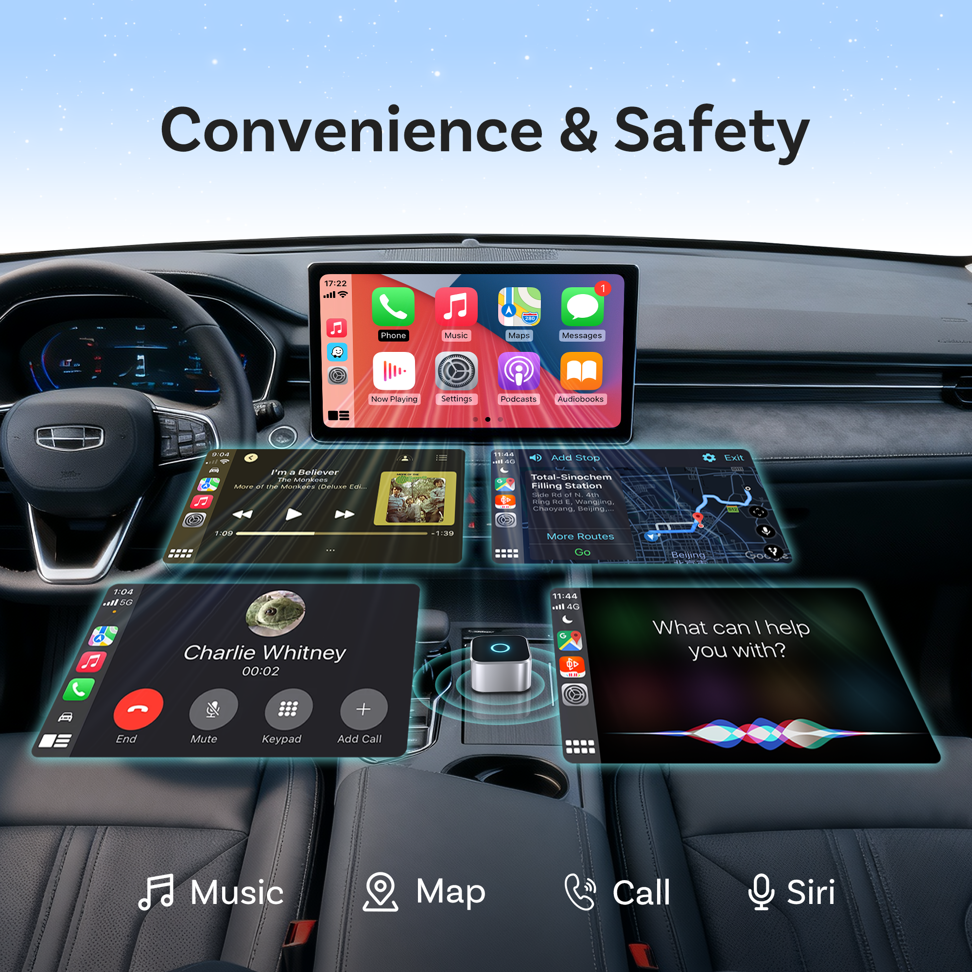 Smart World Nano CP-AA 2-in-1 Wireless CarPlay & wireless Android Auto ...