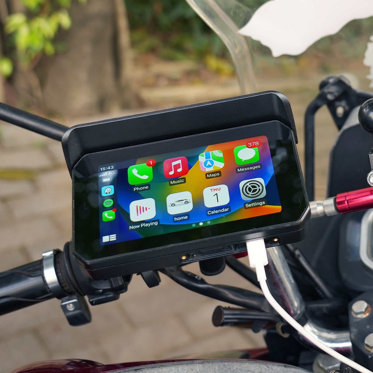 Smart World Company Waterproof Wireless CarPlay and Android Auto Display for Motorcycles