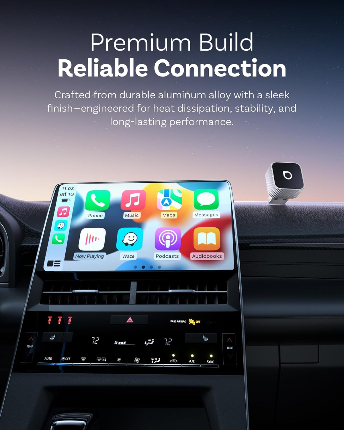 Ottocast Mini Cube 3.0 – Wireless CarPlay & Android Auto Adapter
