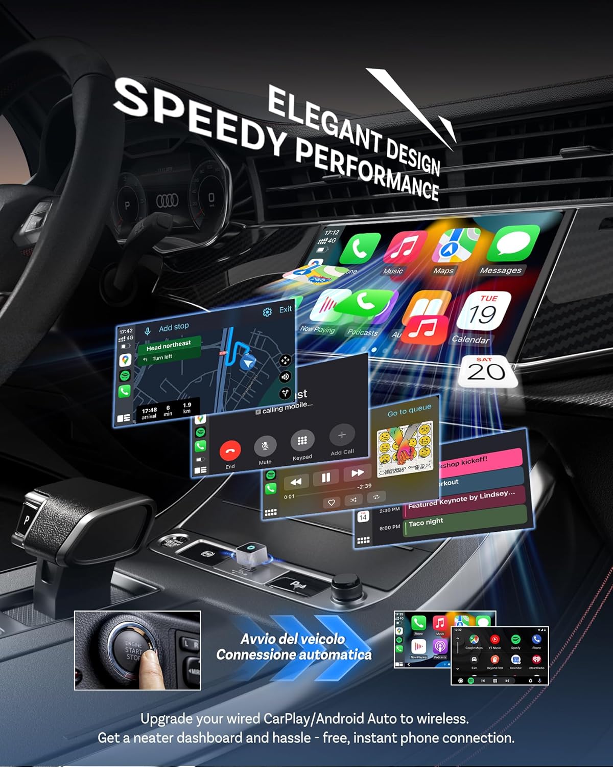 Ottocast Mini Cube 3.0 – Wireless CarPlay & Android Auto Adapter