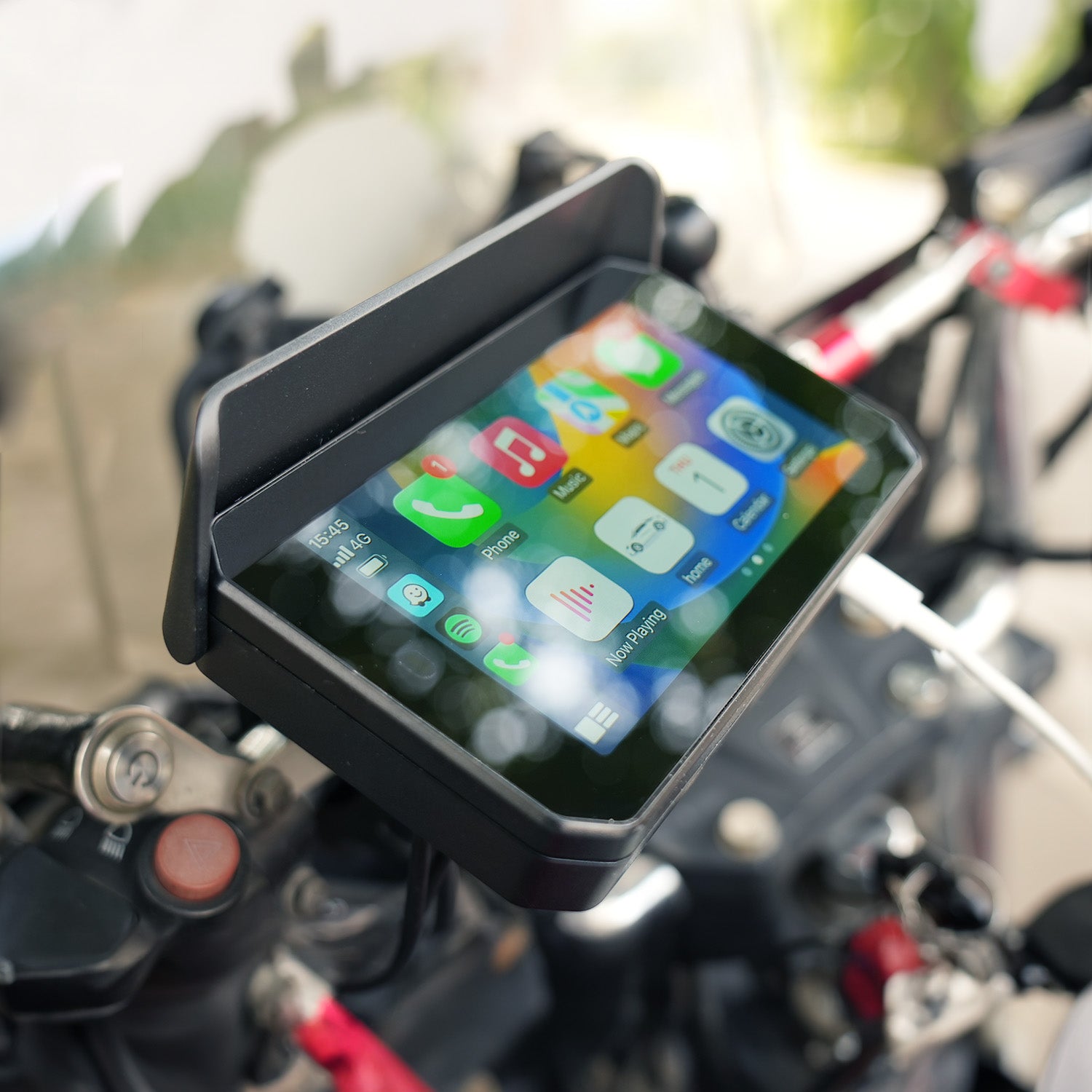 Smart World Company Waterproof Wireless CarPlay and Android Auto Display for Motorcycles