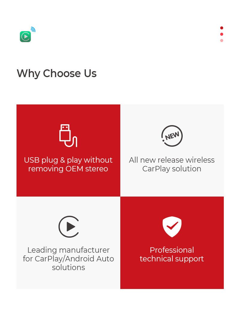GWM Haval / MG - CP Wireless Carplay adapter dongle 5GHz Wifi module