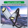 Type-C-HDMI Cable for iPhone 15 16 Series, MacBook Pro/Air, iPad Pro, Android Phone Series