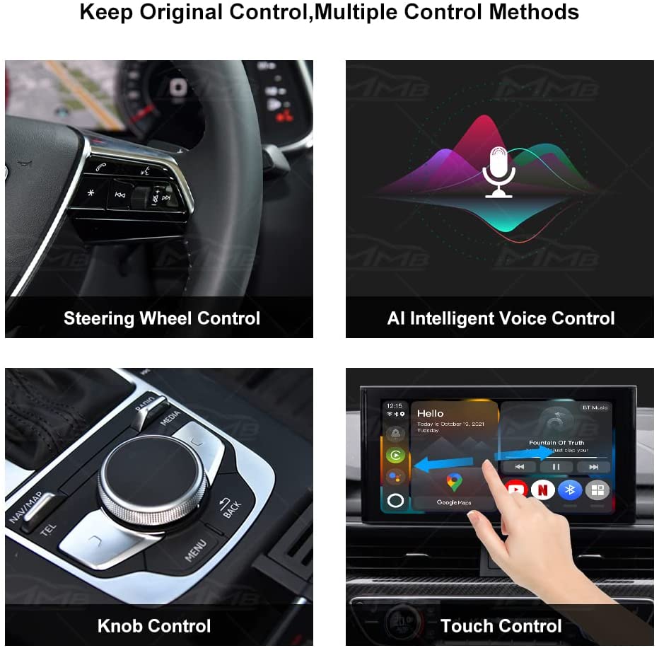 App2Car Smartworld MMB11 Multimedia Adapter for Wireless Carplay and Android Auto - Use Any App on Your Car's Head Unit