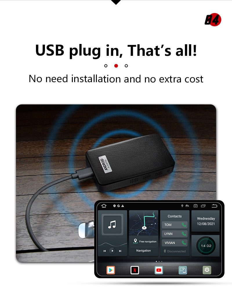 App2Car SIM 10.0 video streaming Wireless Carplay Android Auto adapter with Sim Card Slot