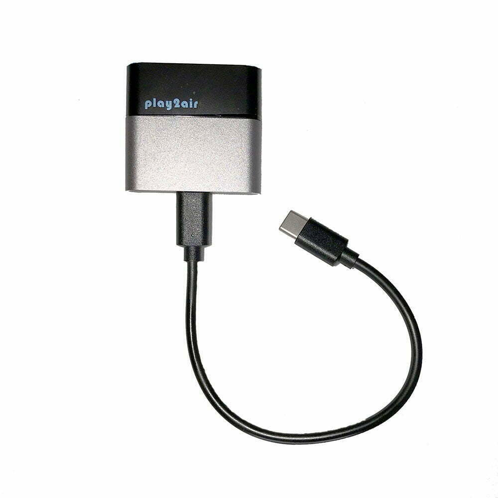 ViseeO Play2Air Smallest in the Market Wireless Carplay iPhone Adapter with USB Type-C adn Type-A Plug